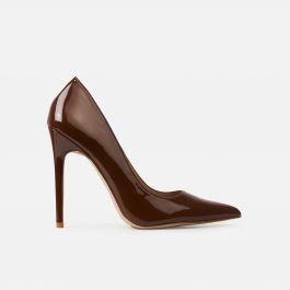 Nila Chocolate Patent Stiletto Court Shoes | Simmi Shoes