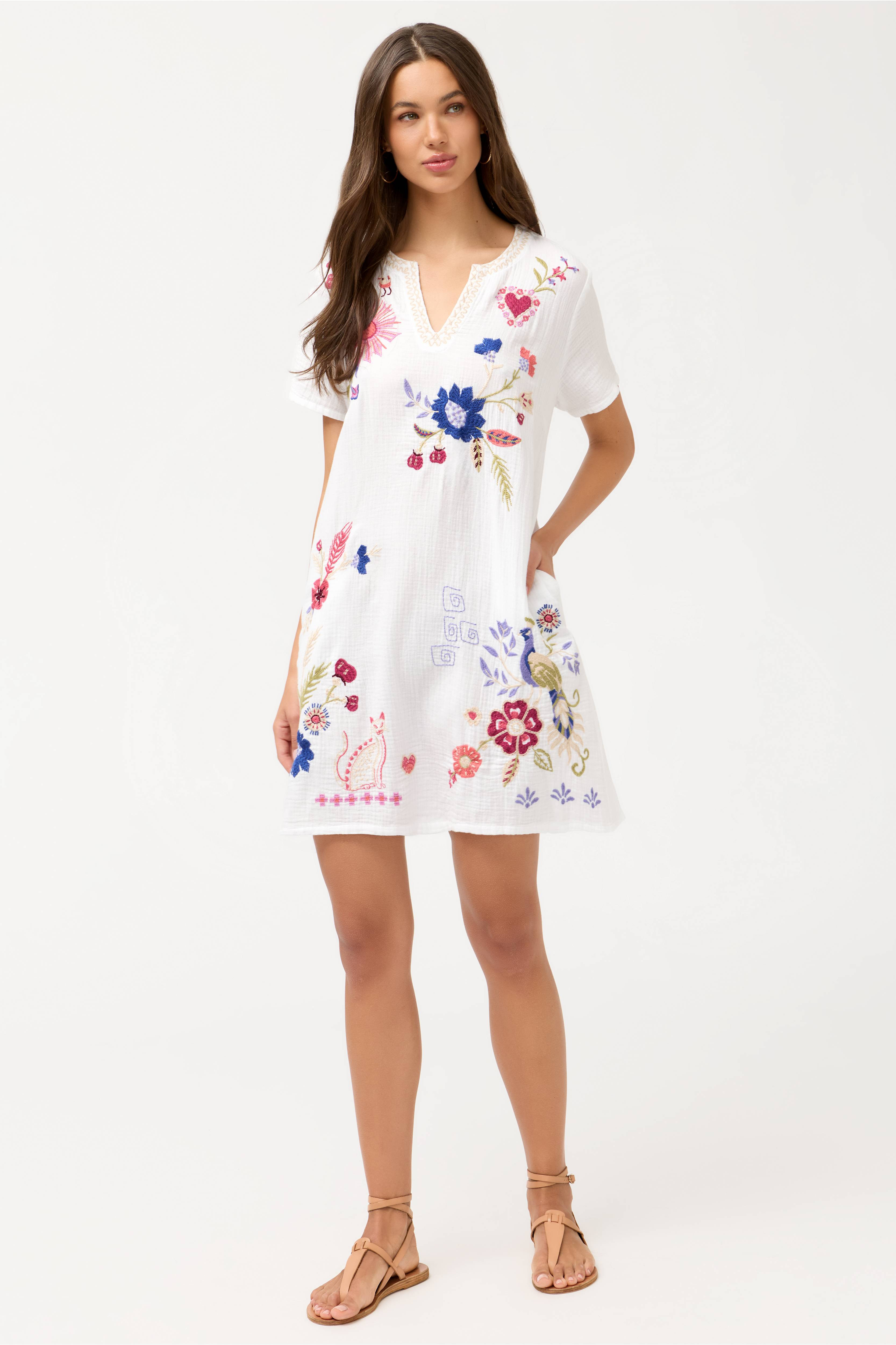 KARISSA V‑NECK SHIFT DRESS
                                
                                   ... | Johnny Was