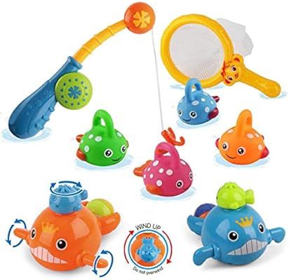 Dwi Dowellin Baby Bath Toys Mold Free Fishing Games Water Pool Bathtub Toy for Toddlers Kids Infa... | Amazon (US)