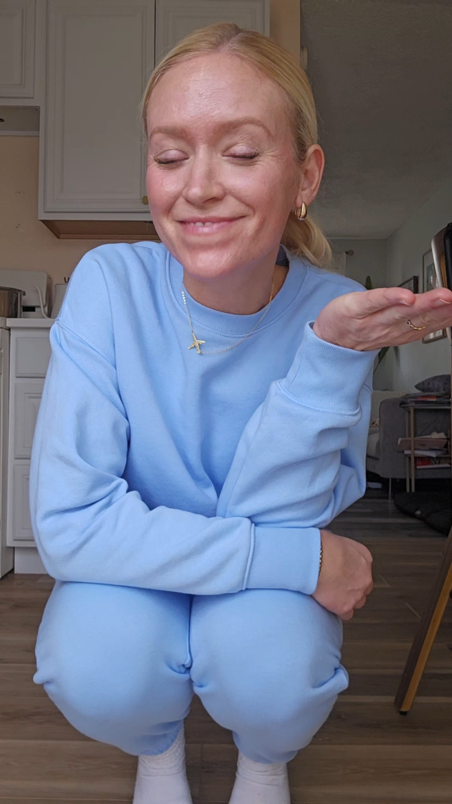 The perfect sweat set for approx $20! 🩵 I'm 5'9" and wearing a size M!

#LTKActive #LTKootd #LTKdayinmylife