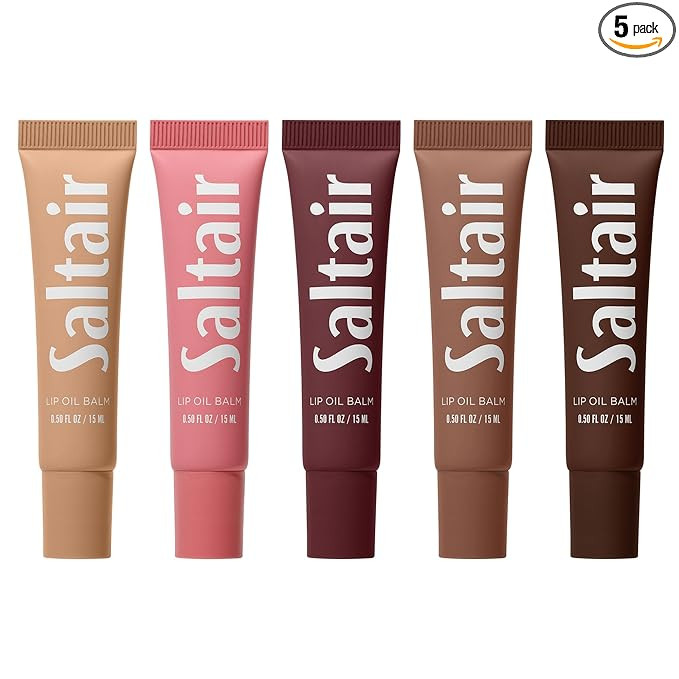 Saltair Hydrating Lip Oil Balm, Clear and Tinted Lip Gloss, Essentials Shades 5-Pack. Moisturizin... | Amazon (US)
