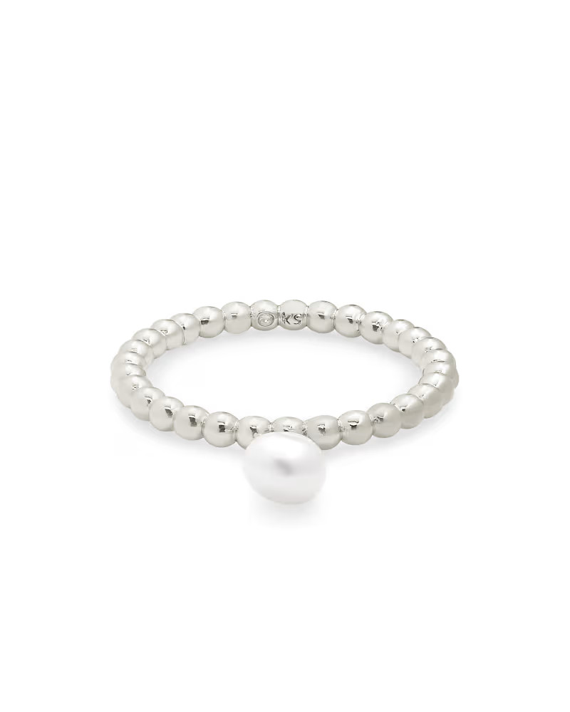Lila Band Ring Silver in White Pearl | Kendra Scott
