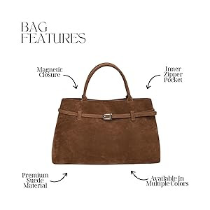 Base'ic Suede Tote Bag for Women – Slouchy Faux Suede Shoulder Purse, Large Capacity Fashion Ha... | Amazon (US)