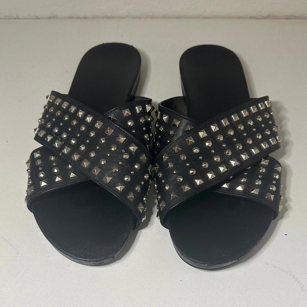 Gucci Women's Sandals - Black/Silver - US 8.5 | Depop US