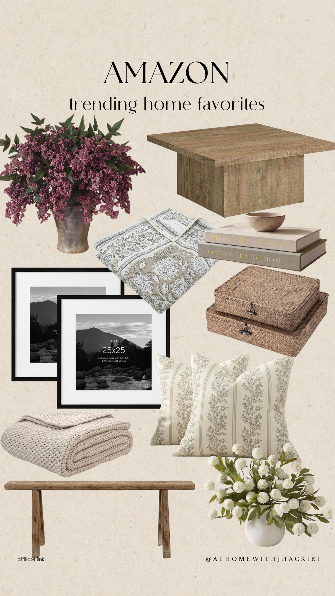 Amazon Trending Home Favorites, Amazon home finds, Amazon home decor, Amazon home favorites, Amazon decor finds, neutral home decor, cozy home decor, organic modern home, modern farmhouse decor, Amazon living room decor, Amazon bedroom decor, home styling ideas, decorative storage boxes, woven storage baskets, neutral throw blanket, floral throw blanket, decorative pillows, faux floral arrangement, rustic wood bench, floating nightstand, wood floating shelf, picture frame set, coffee table books, affordable home decor, home decor inspiration, interior styling

#LTKHome