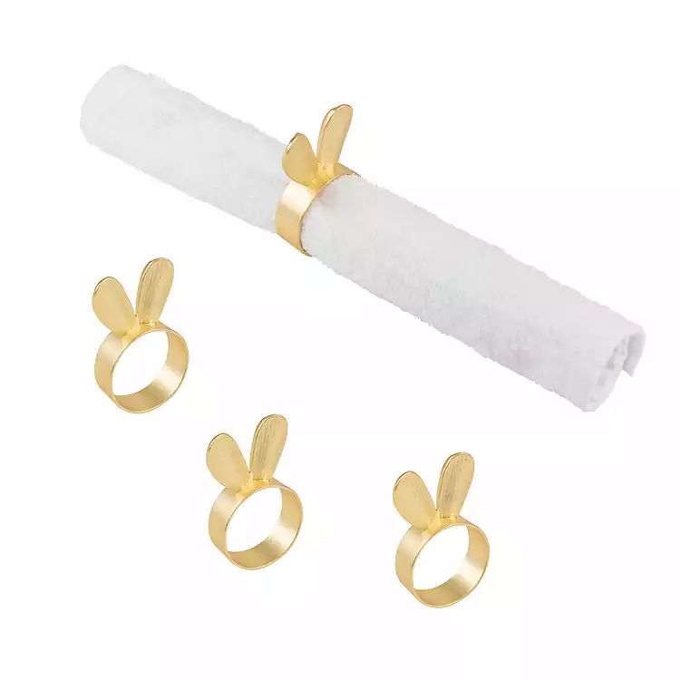 New! Gold Bunny Ear Napkin Rings, Set of 4 | Kirkland's Home