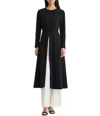 x Anna Marie Stretch Deco Crepe Modern Longline Slit Blouse | Dillard's