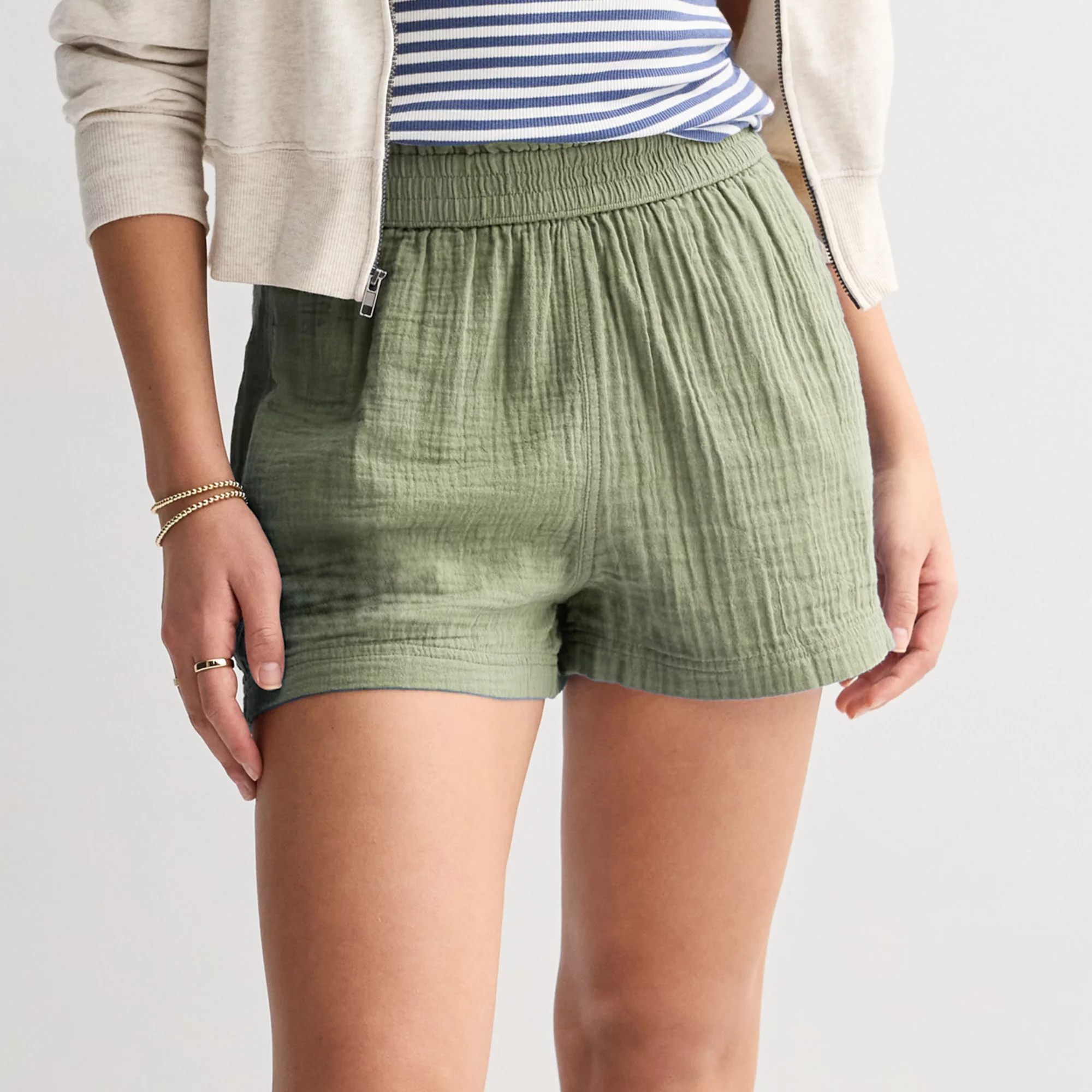 Juniors SO® High Rise Smocked Double Gauze Shorts | Kohl's