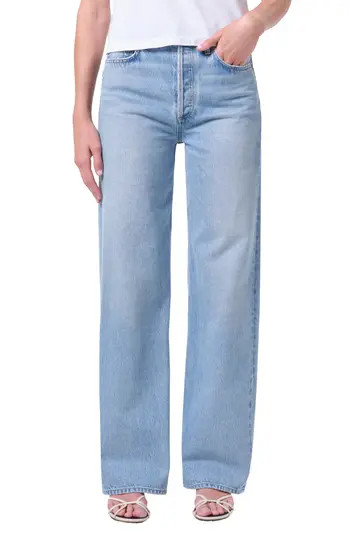 AGOLDE Ren High Waist Wide Leg Jeans in Orten Med Indigo at Nordstrom Rack, Size 23 | Nordstrom Rack