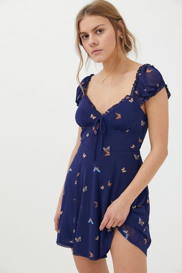 UO Audrey Mesh Mini Dress | Urban Outfitters (US and RoW)