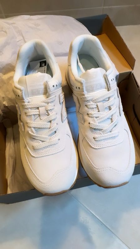 Do you have a style conscious lady on your gift list? I just bought two pairs of these comfortable #sneakers … one for myself and another for my daughter. They go with everything from flare cut jeans to dresses or joggers, and they’re available in several colors! Love this off white color for winter! True to size. #trainers #kicks #shoes #sporty #casual #athleisure  #trendy #preppy #styletip #teens #newbalance 

#LTKGiftGuide #LTKfindsunder100 #LTKshoecrush
