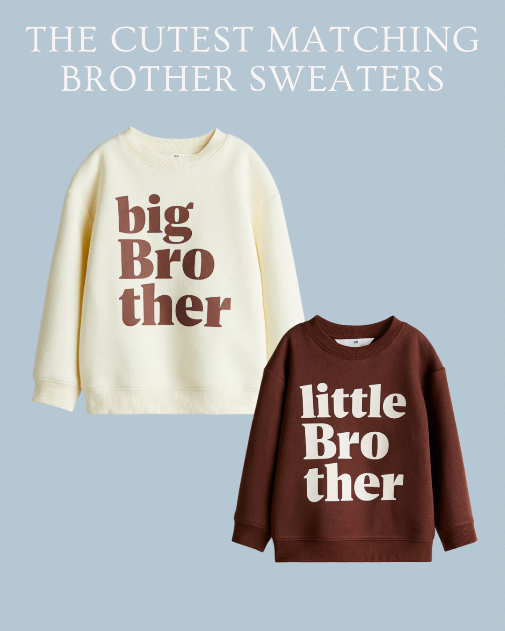 Get your boys the cutest matching jumpers for autumn 🤎
.
Matching brother outfits - big brother little brother - neutral boys clothes - h&m kids - h and m - sweaters for fall - pullovers - sibling outfit ideas

#LTKBaby #LTKFamily #LTKKids