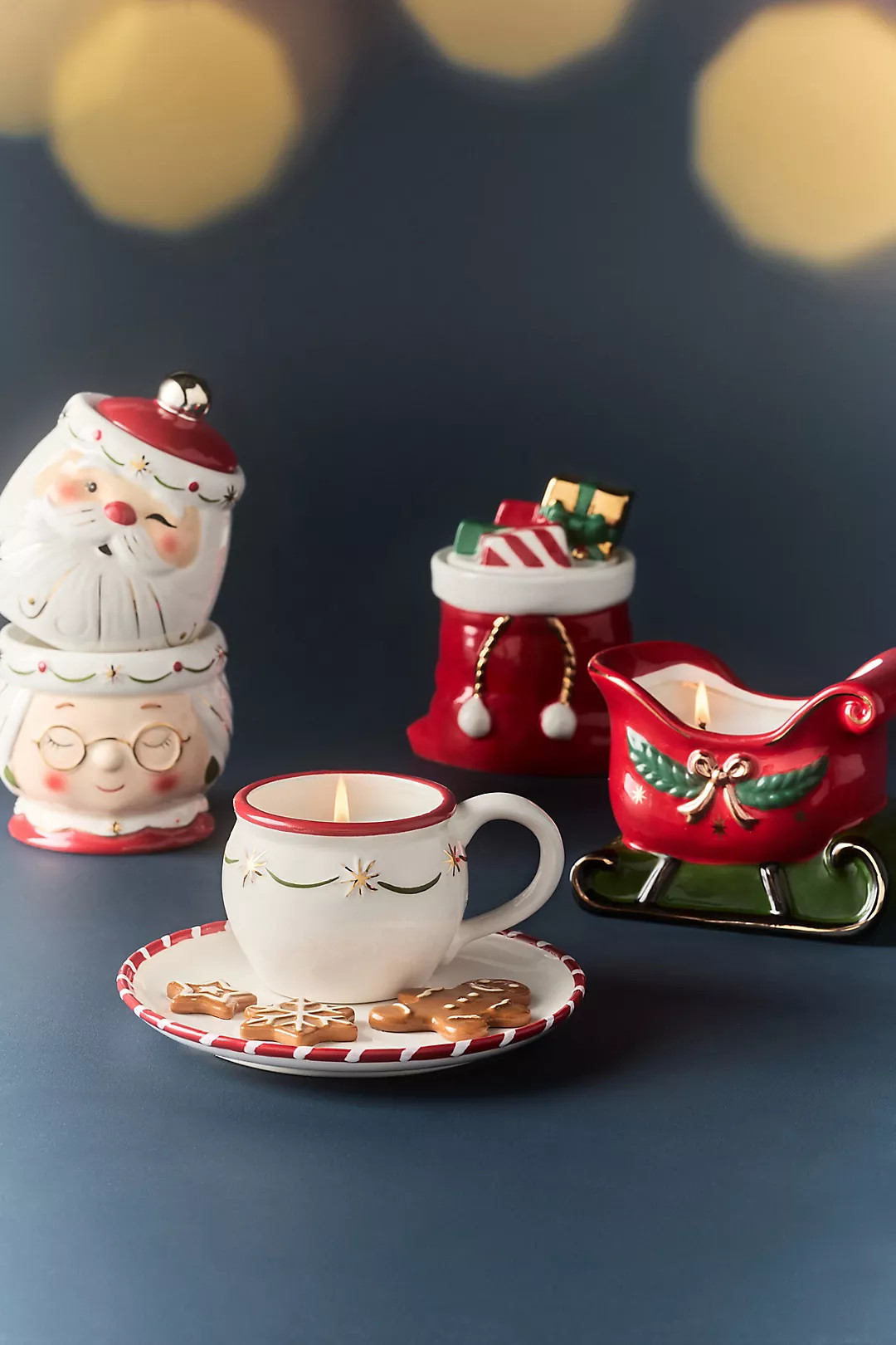 Winking Santa Woody Fresh Balsam & Cedarwood Ceramic Candle | Anthropologie (US)