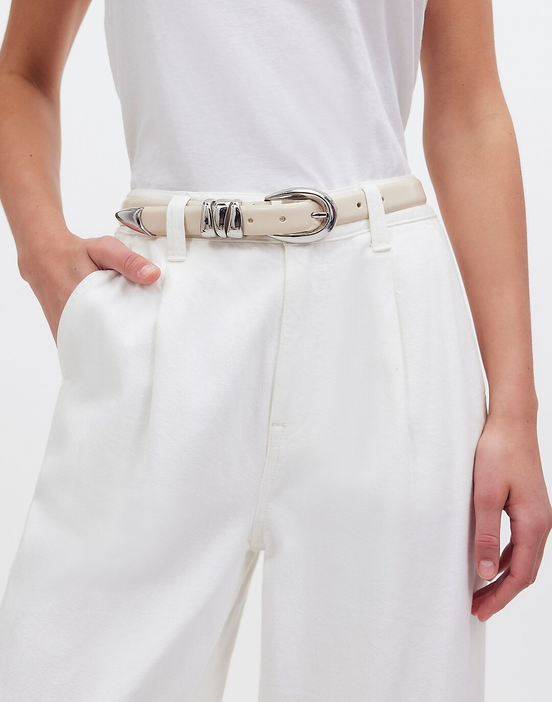 Chunky Metal Leather Belt | Madewell