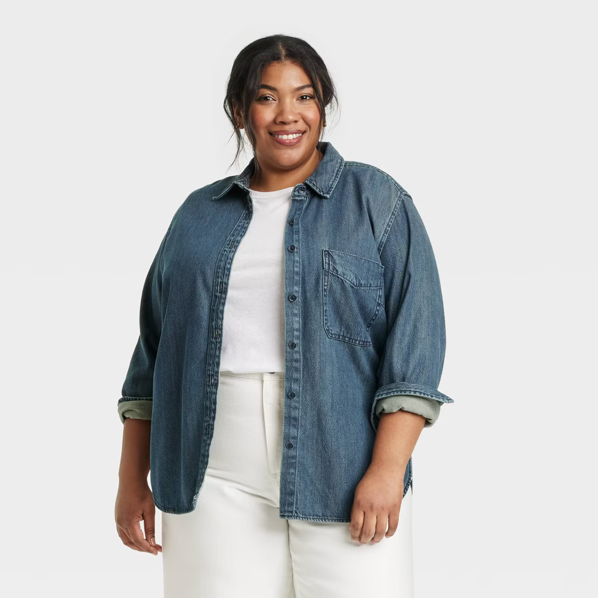 Women's Relaxed Fit Denim Button-Down Shirt - Universal Thread™ | Target