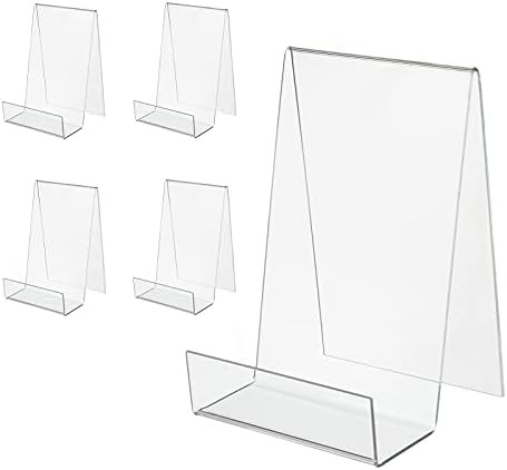 5 Pack Acrylic Book Stand with Ledge Clear Display Easels Plate Book Holder Easel Stand for Books... | Amazon (US)