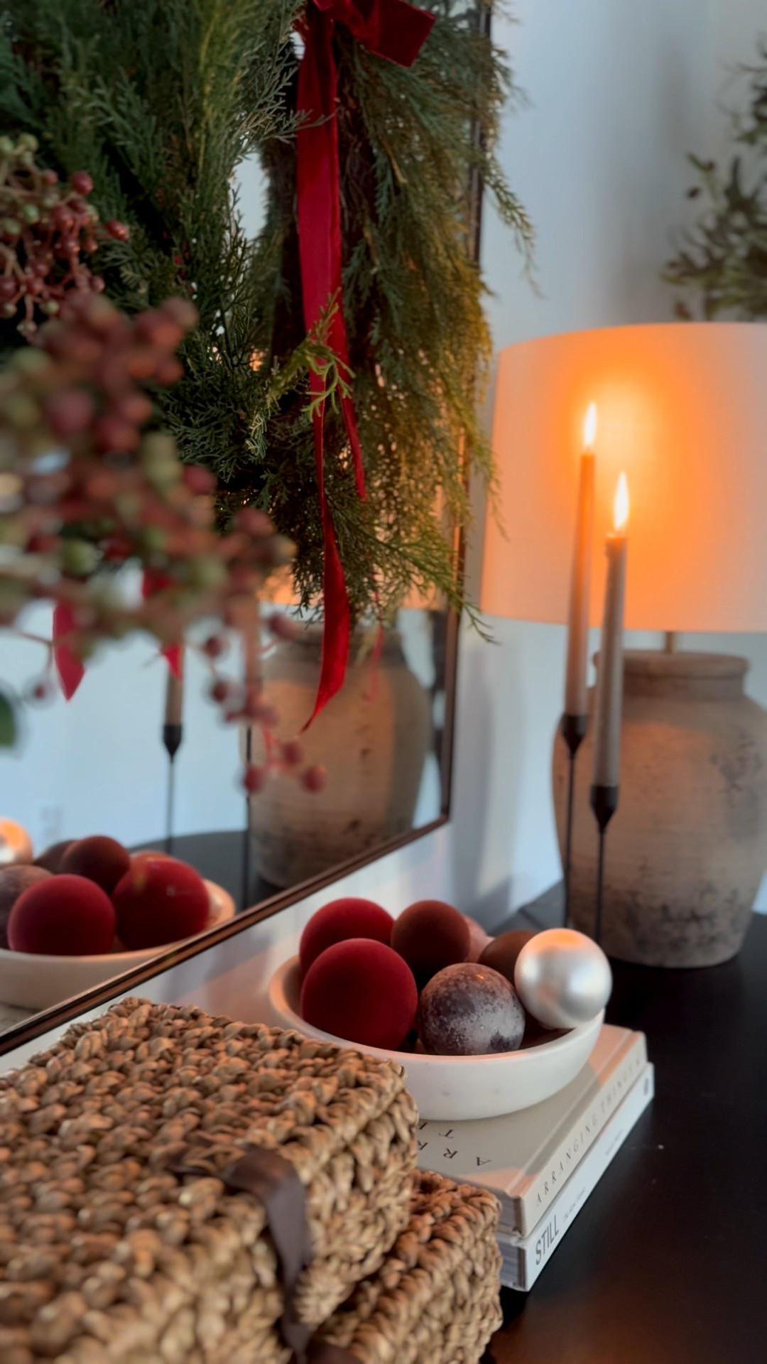 Loving all the red this year! Sideboard styling 

#LTKHoliday