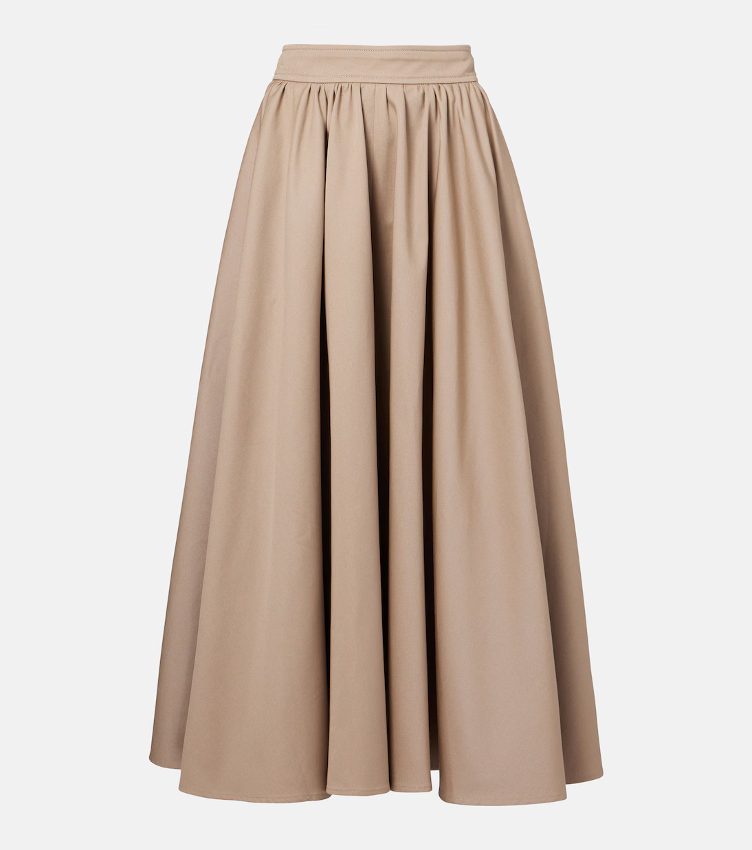 Gathered cotton gabardine midi skirt | Mytheresa (US/CA)