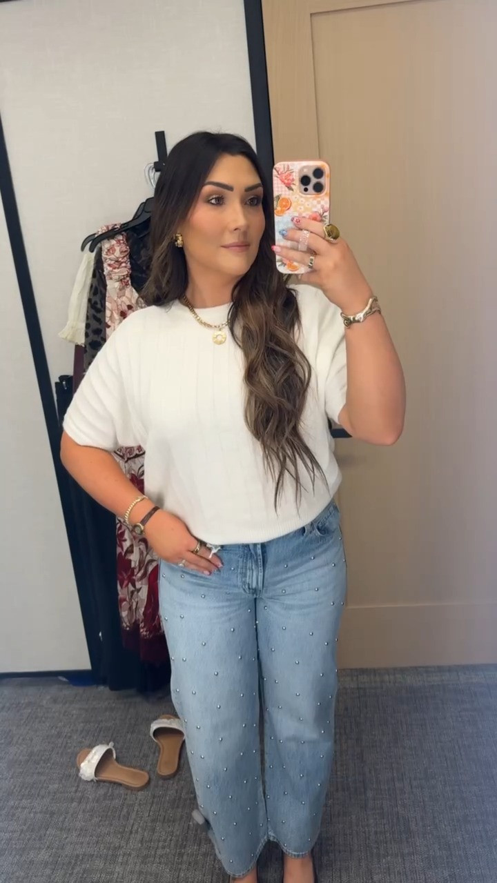 Nordstrom Anniversary Sale outfit idea! 🤍 These Pistola jeans are an instant favorite, and this Halogen short-sleeve sweater is unbelievably soft. It's the perfect effortless look to take you from summer into fall. 

 #LTKootd #LTKSeasonal #LTKSaleAlert