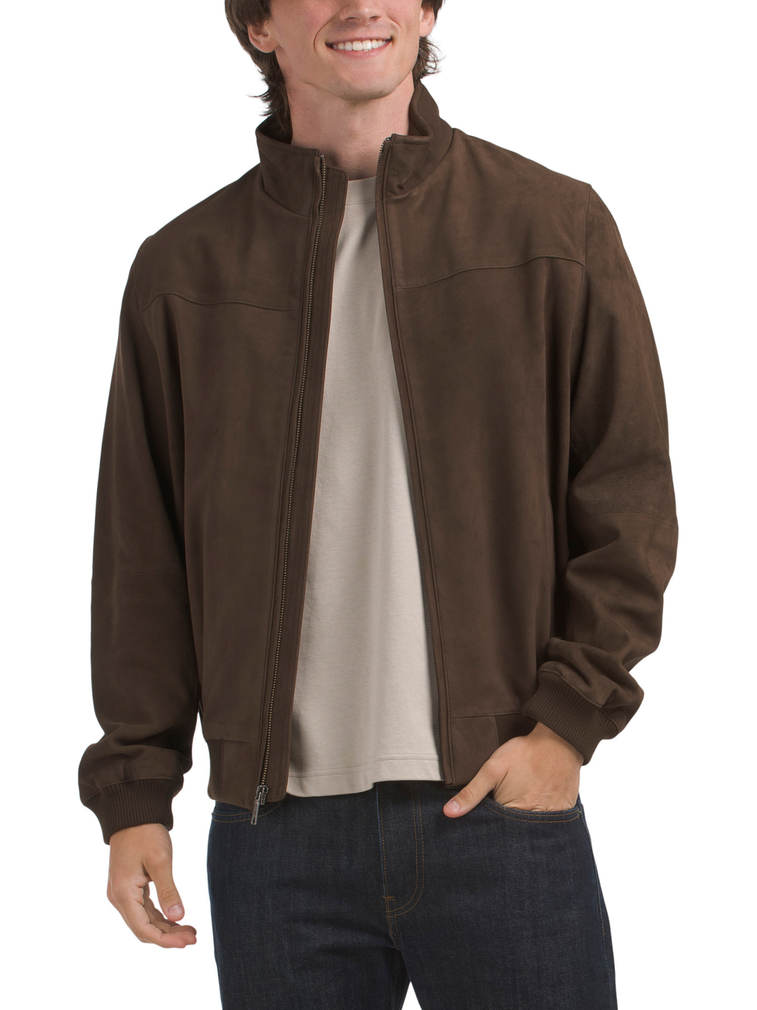 Suede Classic Bomber Jacket | TJ Maxx