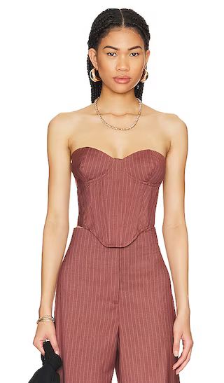 Pin Stripe Bustier Top | Revolve Clothing (Global)
