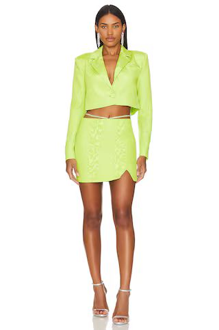 Camila Coelho Hannah Cropped Blazer in Apple Green from Revolve.com | Revolve Clothing (Global)