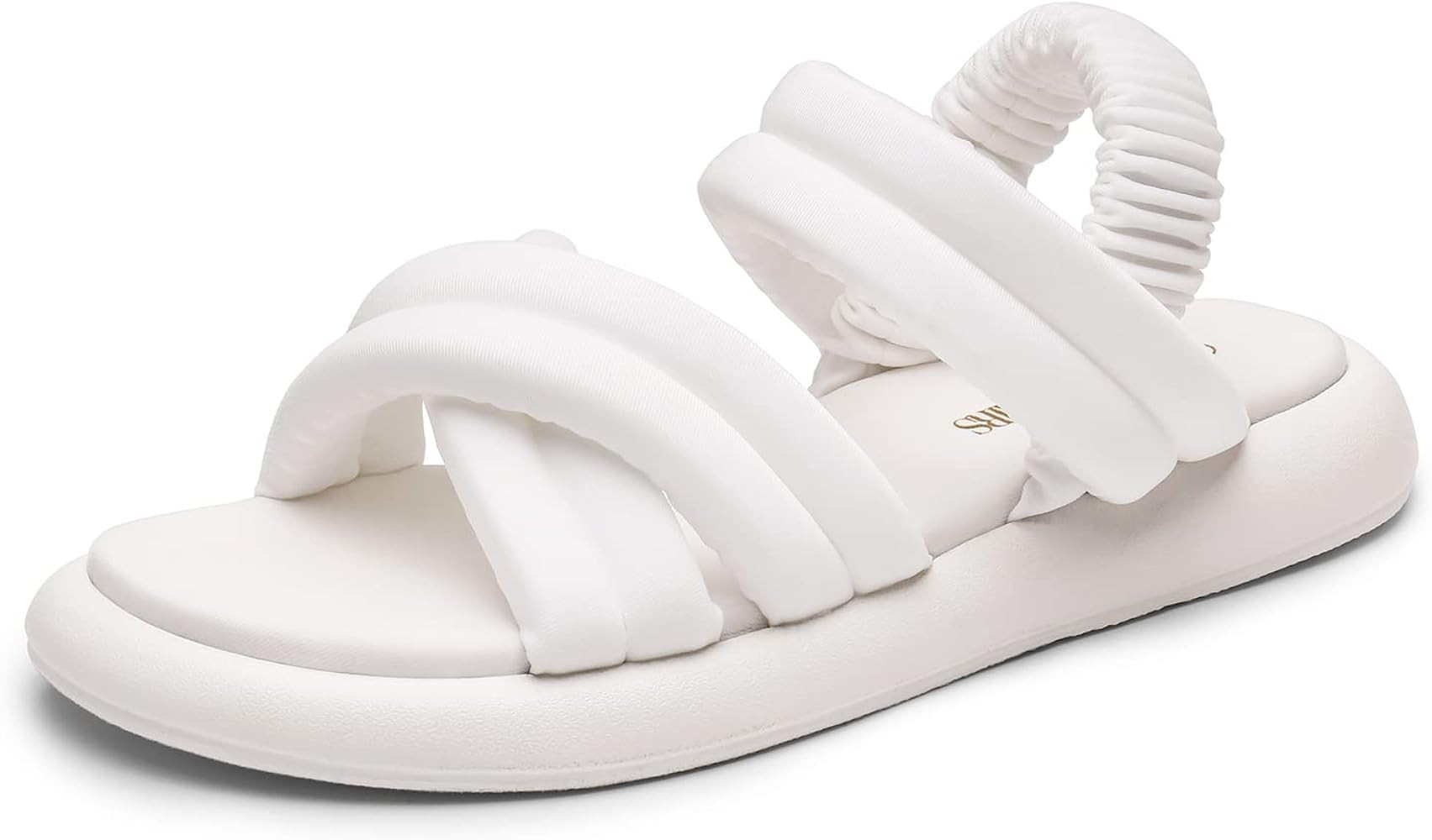 DREAM PAIRS Women's Strappy Cross Straps Flat Sandals Slip On Open Toe Comfot Slides for Summer | Amazon (US)