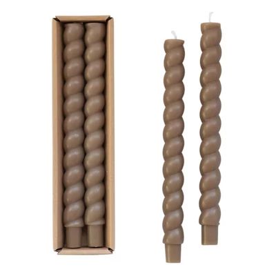 Creative Co-Op Unscented Twisted Taper Candles (Set fof 2) | Scheels