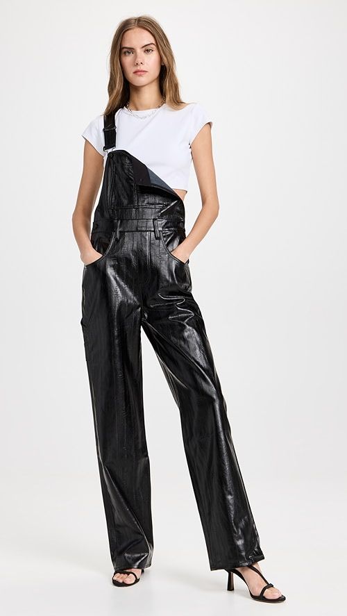 Good American Faux Leather Overalls | SHOPBOP | Shopbop