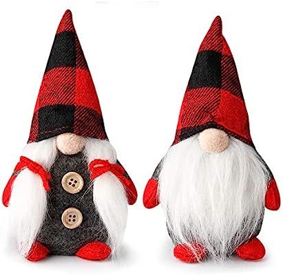 D-FantiX Mr and Mrs Christmas Gnomes Plush Set of 2, Handmade Swedish Tomte Santa Scandinavian Fi... | Amazon (US)