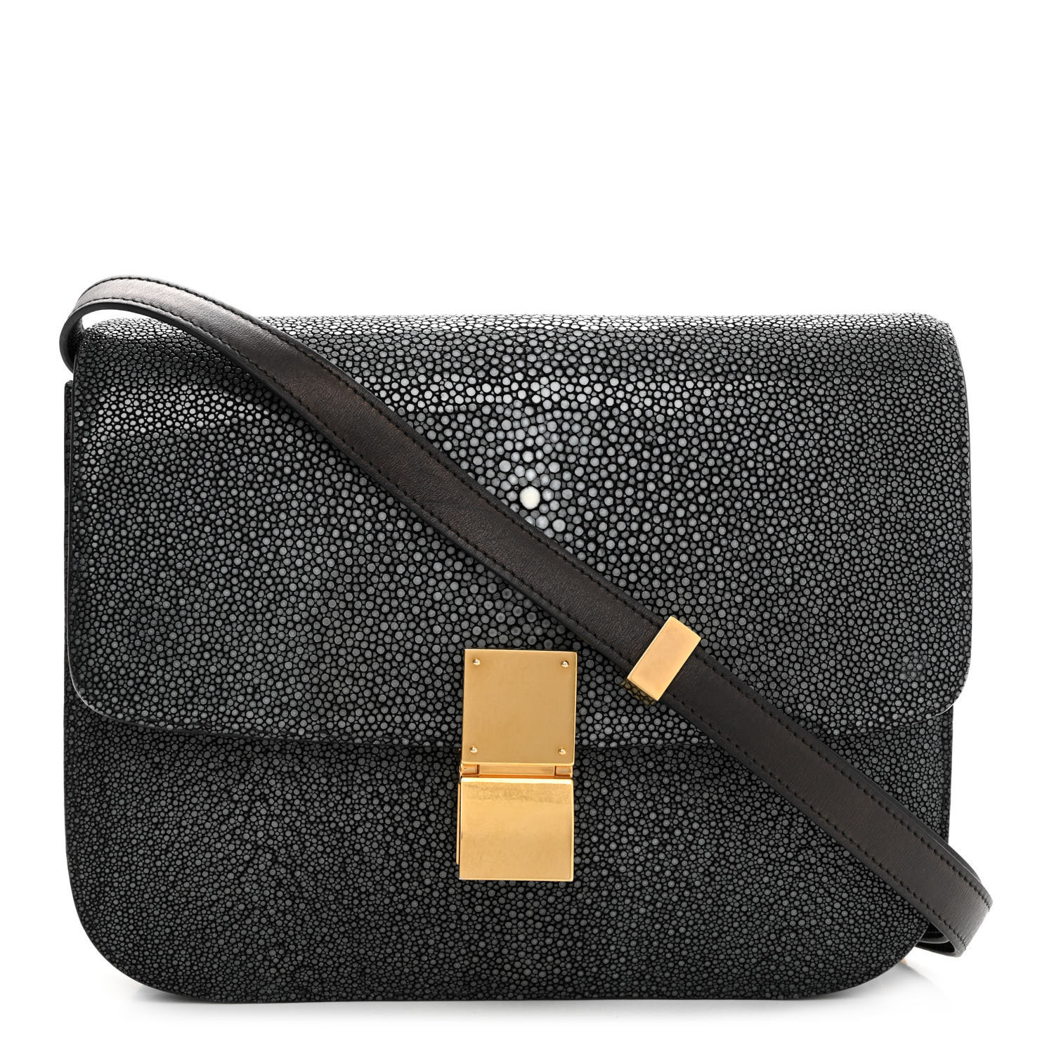 Stingray Medium Classic Box Flap Bag Black | FASHIONPHILE (US)