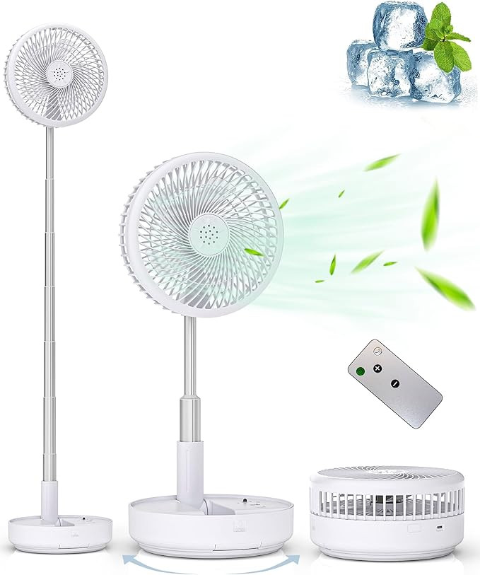 Primevolve Portable Oscillating Standing Fan, Battery Operated with Remote | Amazon (US)