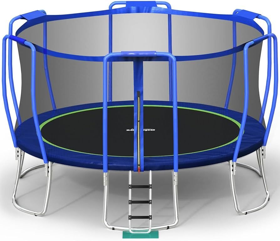 Zupapa Trampolines No-Gap Design 1500 LBS Weight Capacity 16 15 14 12 10 8FT for Kids Children with Safety Enclosure Net Outdoor Backyards Large Recreational Trampoline | Amazon (US)