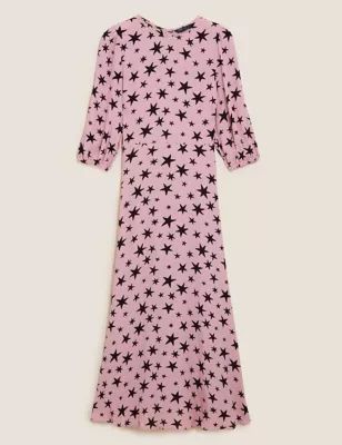 Star Print Round Neck Midaxi Tea Dress | Marks & Spencer (UK)