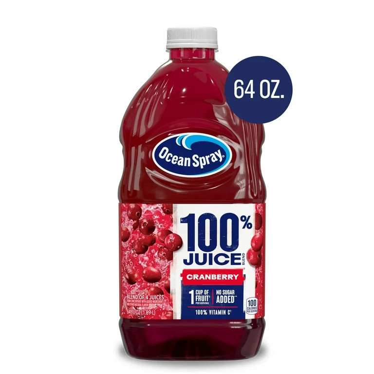 Ocean Spray® 100% Juice Cranberry Juice Blend, 64 fl oz Bottle | Walmart (US)