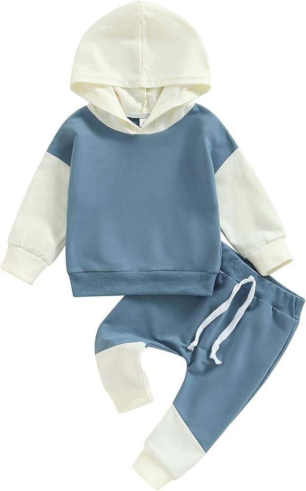 Toddler Baby Boy Girl Fall Winter Clothes Checkerboard Plaid Hoodie Sweatshirt Tops Elastic Waist Pa | Amazon (US)