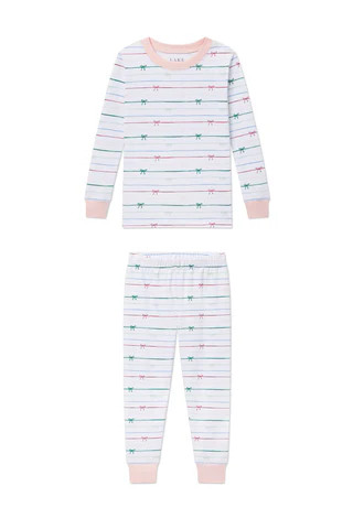 Kids Long-Long Set in Pretty Ribbon | Lake Pajamas