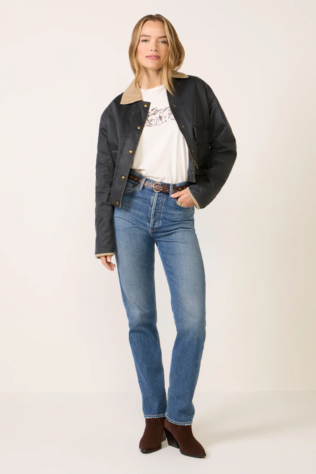 AGOLDE Women's 90s Pinch Waist Crop Jeans, Size 30, Blue | Evereve