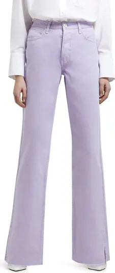 River Island '90s Raw Split Hem Straight Leg Jeans | Nordstrom | Nordstrom