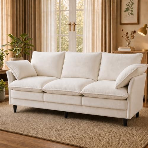 KYJ 69” Small Sofa, Cloud 3-Seat Love Seat, Small Couch for Living Room | Amazon (US)