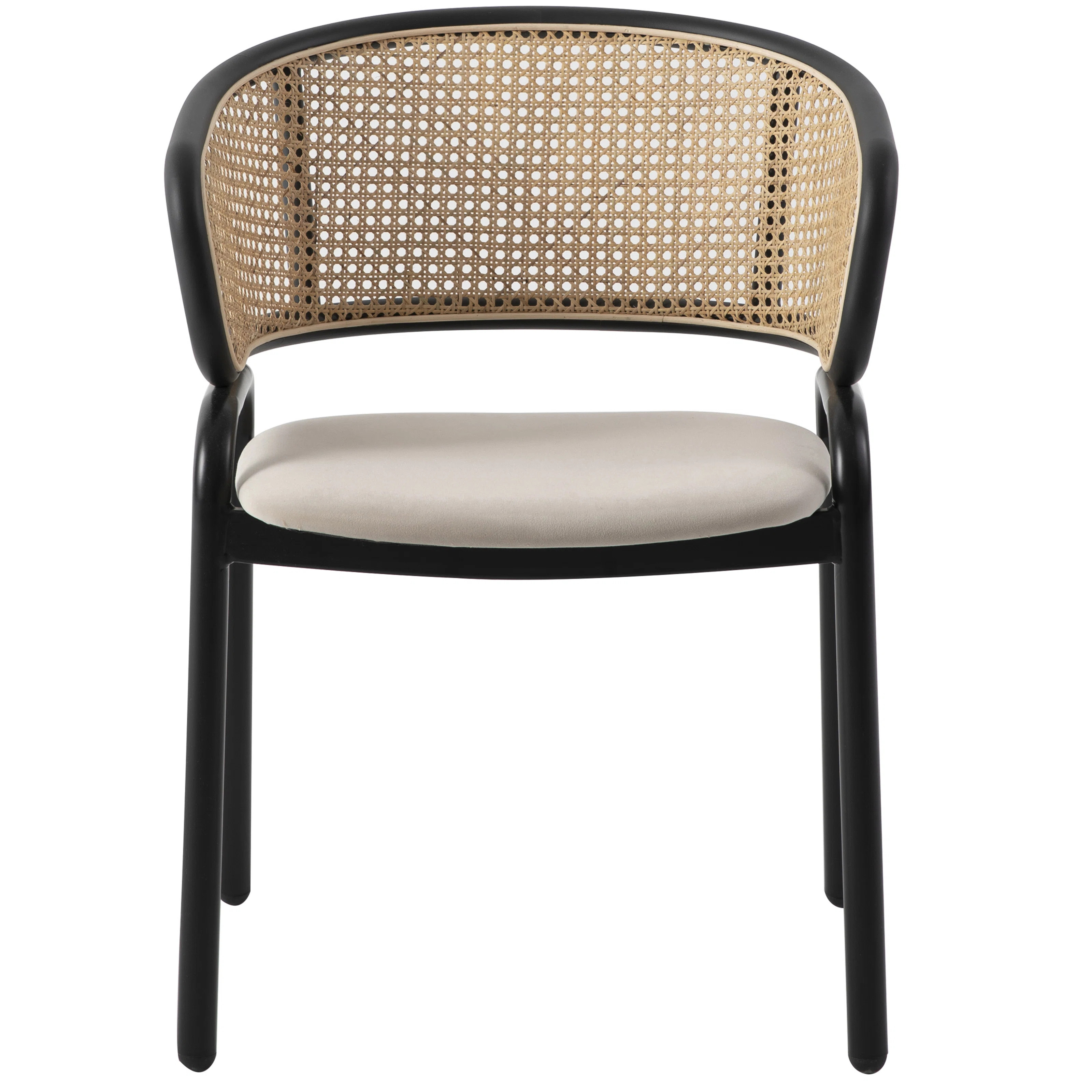 Bay Isle Home Selmer Dining Chair With Stainless Steel Legs Velvet Seat and Cane Back | Wayfair North America