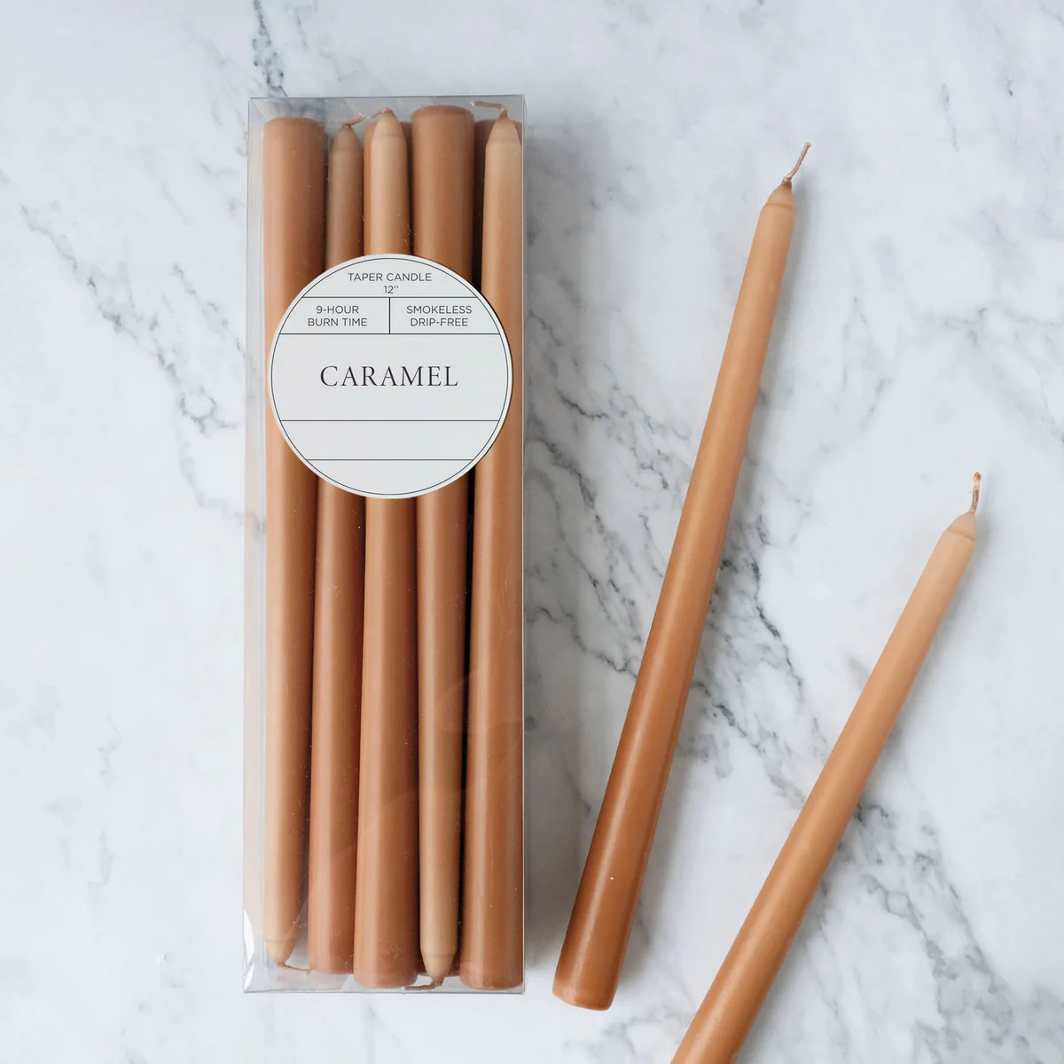 12 Inch Caramel Taper Candles - Set of 4 | APIARY by The Busy Bee