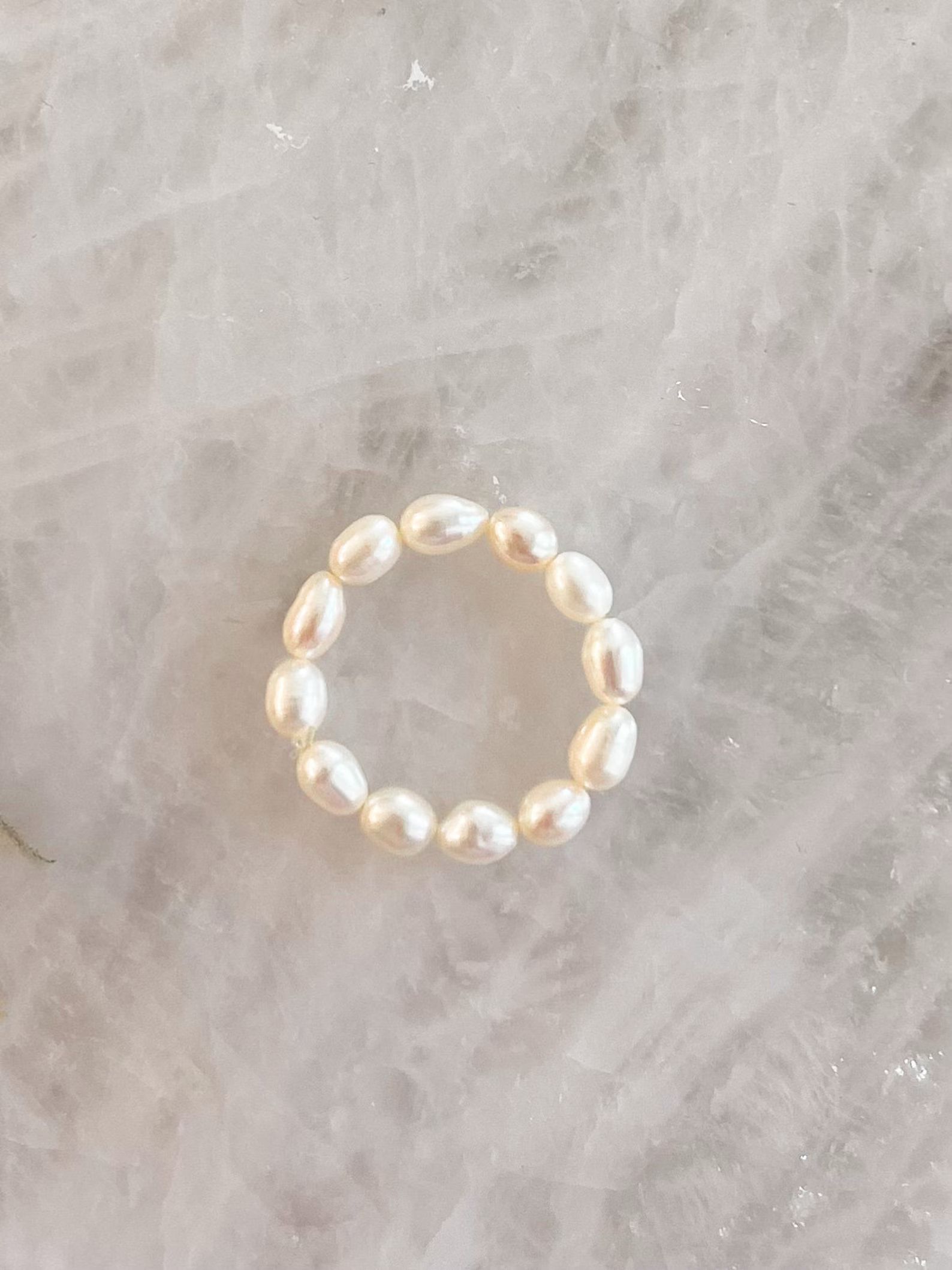 Fresh Water Pearl Beaded Ring | 4x5mm off Oval Freshwater Pearls | Stretchy Rings | Dainty Rings ... | Etsy (US)