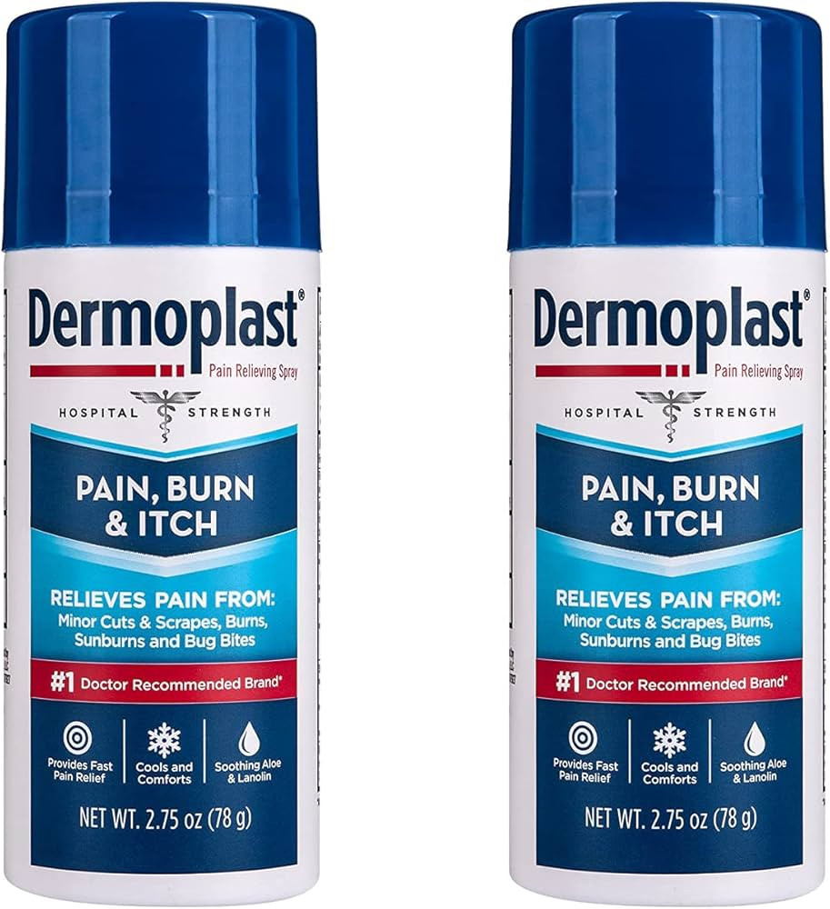 Dermoplast Pain, Burn & Itch Relief Spray for Minor Cuts, Burns and Bug Bites, 2.75 Oz, Pack of 2... | Amazon (US)