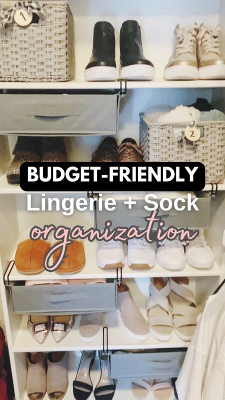 Check out my new budget friendly closet organization for my socks, undies, and bras! Under shelf drawers for the WIN and a great way to utilize vertical space! 

Closet organization | lingerie storage | sock storage | closet storage | foldable storage drawers | home organizing 

#LTKhome #LTKshoecrush #LTKfindsunder100