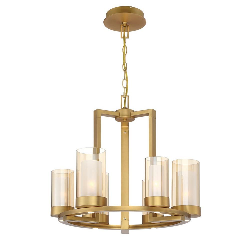 Home Decorators Collection Samantha 60-Watt 6-Light LED Brass Chandelier | The Home Depot