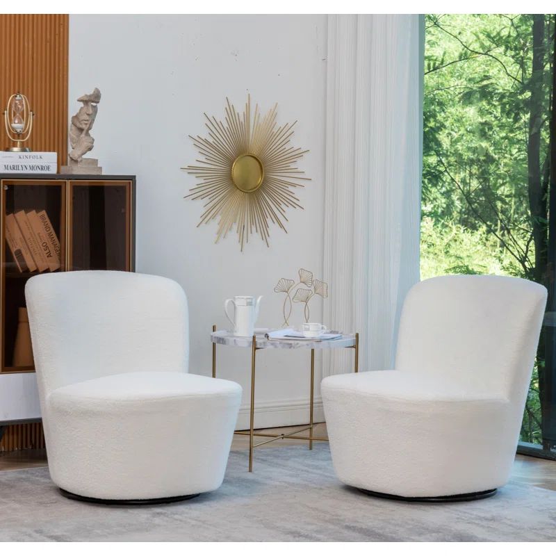 Fontinella Upholstered Swivel Barrel Chair (Set of 2) | Wayfair North America