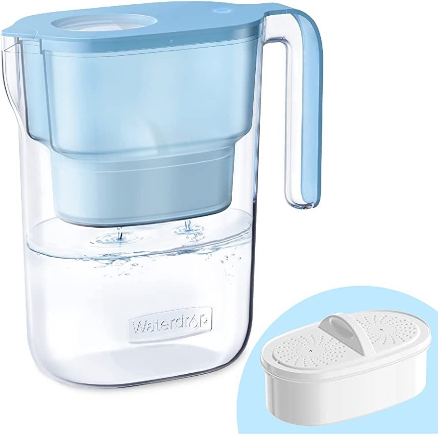 Waterdrop 200-Gallon Long-Life Elfin 5-Cup Water Filter Pitcher with 1 Filter, NSF Certified, 5X ... | Amazon (US)