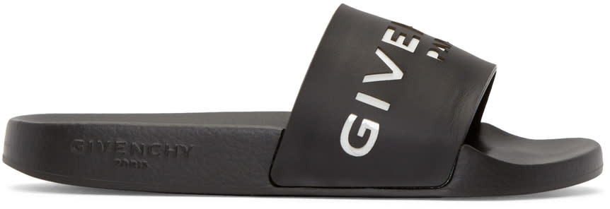Givenchy Black Logo Slide Sandals | SSENSE
