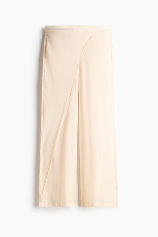 H & M - Wrap-Detail Satin Pants - Cream | H&M (US + CA)